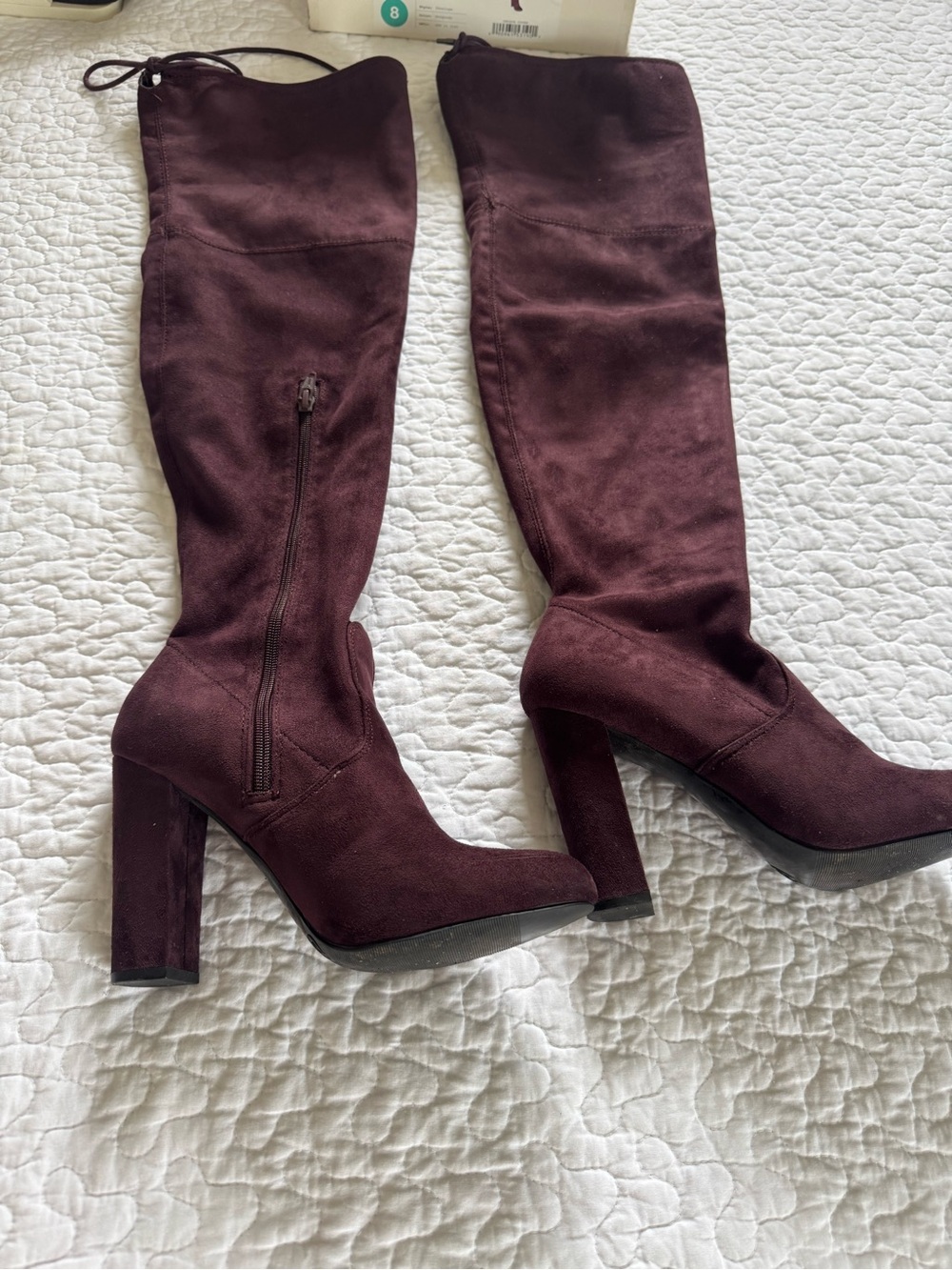 Target Burgundy Over-the-Knee Suede Block Heel Boots